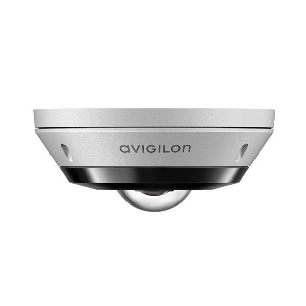 Avigilon 8,0C-H5A-FE-DO1 Avigilon. Câmera hemisférica Fisheye Mini-Dome 360º IP 8MPX Analytics H.265 WDR SD Microfone E / S Alar