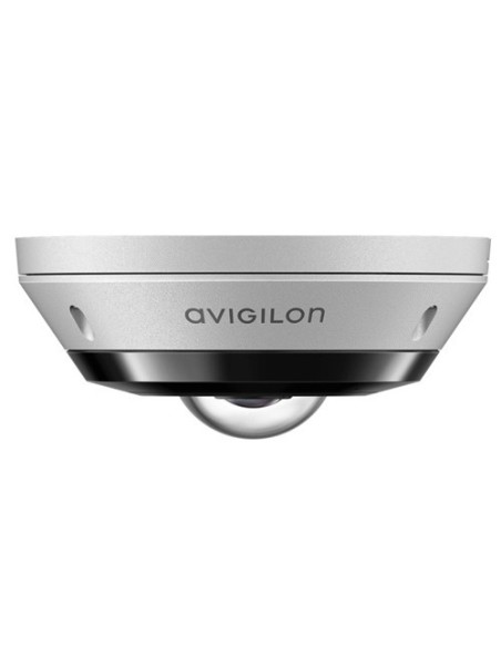Avigilon 8,0C-H5A-FE-DO1 Avigilon. Câmera hemisférica Fisheye Mini-Dome 360º IP 8MPX Analytics H.265 WDR SD Microfone E / S Alar