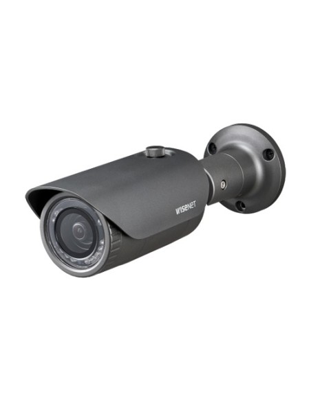 Visão de Hanwha Hanwha Hanwha Hanwha. Câmera de Bullet (AHD / Analógico) 4MPX Ótica Fixa 4mm IR 25m com ICR IP66 IK10 12VDC.