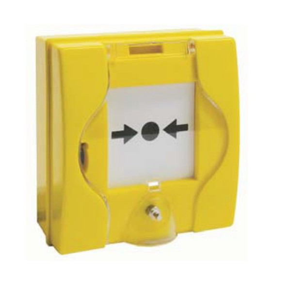 OEM PSGC-e Casmar. Botão manual do disparo para sistemas automáticos de extinção. Cor amarela.