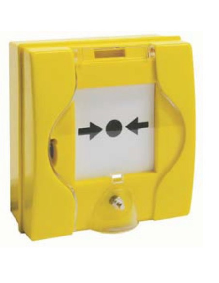 OEM PSGC-e Casmar. Botão manual do disparo para sistemas automáticos de extinção. Cor amarela.