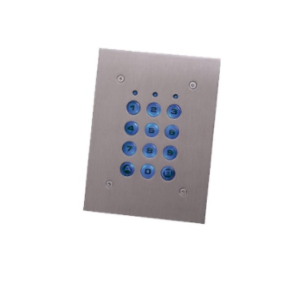 XPR EX6M-102A XPR. Teclado externo anti-vândalo autônomo de até 1.000 códigos. Carcaça de aço inoxidável e chaves retrô