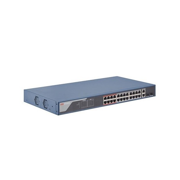 Acquista HIKVISION BASIC DS-3E1326P-EI HIKBASIC. Switch PoE+ da 24 porte 10/100Mbps + 2 porte combo SFP 1000Mbps in modalità est