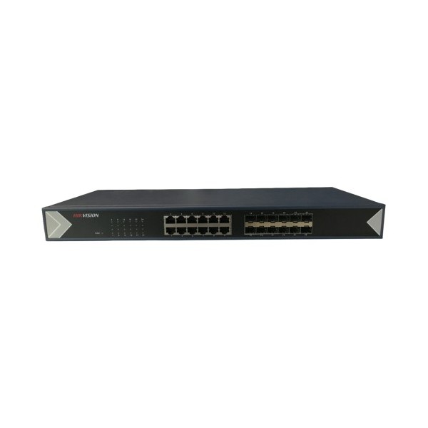 Hikvision Basic DS-3E0524TF Hikbasic. Alterne de 12 portas de cobre 10/100/1000 + 12 fo 1 GB SFP. Camada 2. Sem Gestão.