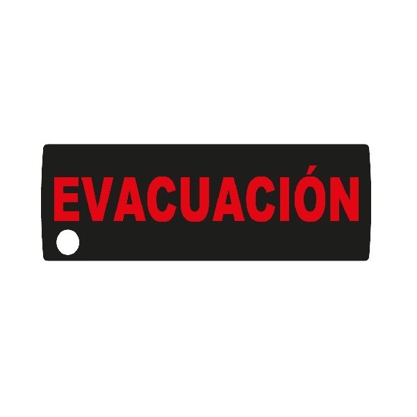 Acquistare VENITEM ET-VN59X-E1 VENITEM. Etichetta per indicatore di estinzione serie VN59X. Testo "Evacuazione". Sfondo nero.