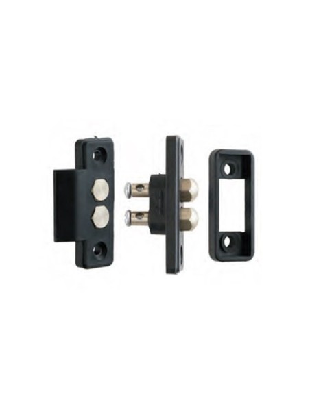 Dorcas 2C-Black Dorcas. 2 pinos de cor de plástico de cor preto de cor para embarcar. Corrente máxima 2 a