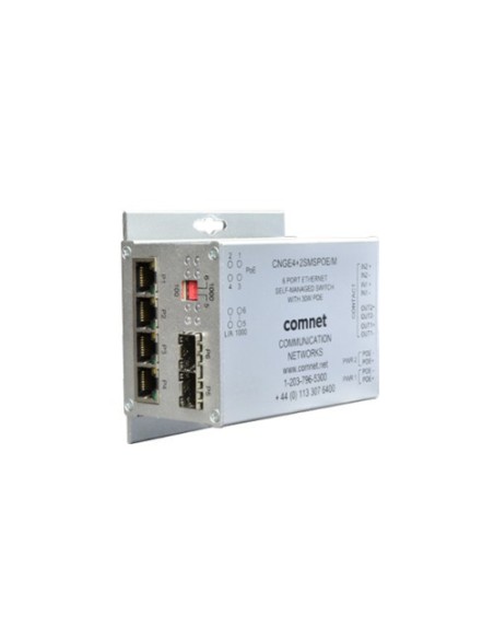 Acquista COMNET CNGE4+2SMSPOEHO-M COMNET. Switch industriale autogestibile per topologie ad anello con 4 porte RJ45 PoE+ Gig