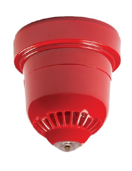 Ziton ZRC466-3C ZITON. Sirene interna analógica via rádio com indicador de alarme de teto (VAD). Cor vermelha
