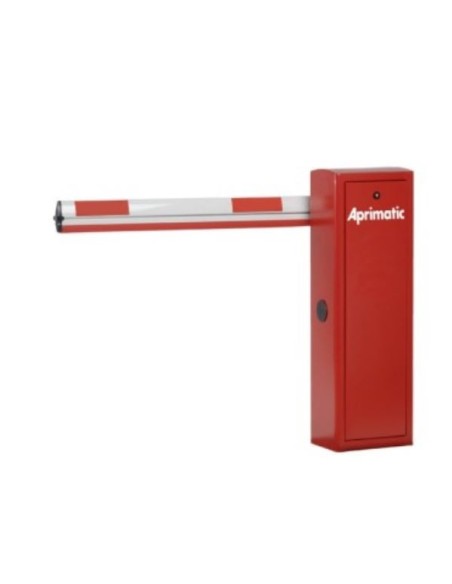 Apri-kit-P60ps-Ovled Aprimatic. Barreira de estacionamento com braço oval H118N de 6 metros (4 + 2) com tira LED muito intenção