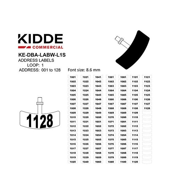 Kaufen KIDDE KE-DBA-LABW-L1S KIDDE. Identifikationsetiketten für analoge Geräte der Excellence-Serie – Loop 1.