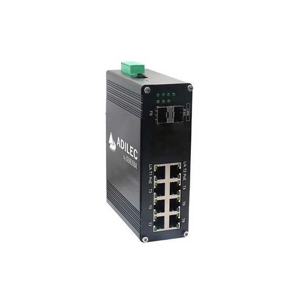 Kaufen ADILEC AD-RSGD0208S8 ADILEC. Industrieller Switch mit 8 Ports: 8x RJ45 Gb + 2x SFP Gb. 8x PoE+ 30W, max. 240W. Verwaltbar