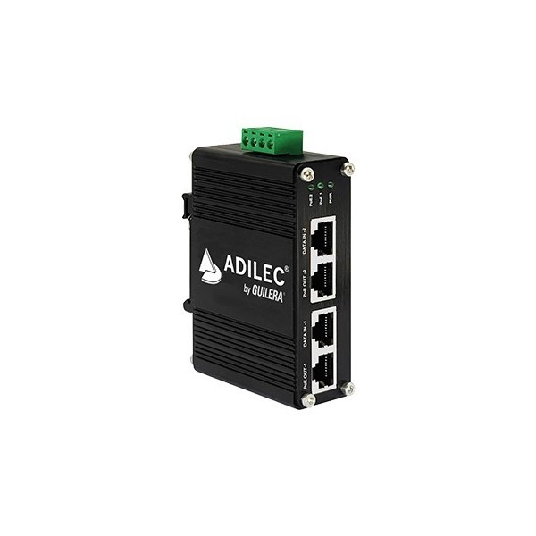 Adilec eigha0004c5 + adilec. Injetor industrial Oi-PoE + 95W duplo. Alimente até 2CH de acordo com o IEEE 802.3bt. 2XRJ45 E / 2X