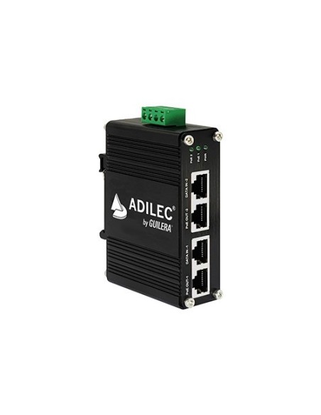 Adilec eigha0004c5 + adilec. Injetor industrial Oi-PoE + 95W duplo. Alimente até 2CH de acordo com o IEEE 802.3bt. 2XRJ45 E / 2X