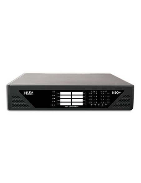 Lda Neo 8250E + LDA. Extensão de controle e amplificação para sistemas Neo + de 8 x 250W.