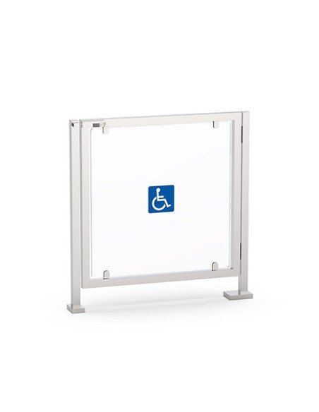 Qualica 6003A-316 Qualica. Porta de segurança manual unidirecional com bloco mecânico. 316 braço de plexigl de aço inoxidável