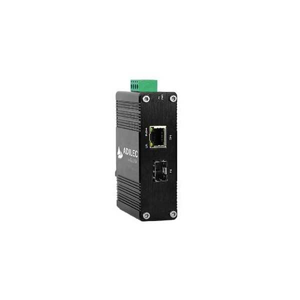 Acheter ADILEC EMGDA0101S5 ADILEC. Convertisseur de média industriel 10/100/1000 1xSFP + 1xRJ45/PoE+(30W) Rail DIN mini.
