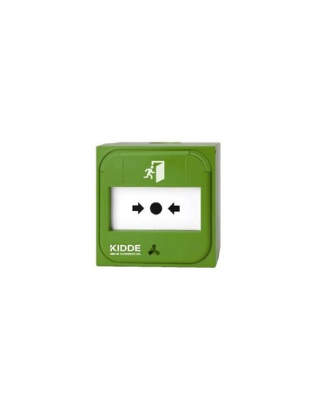 Ziton Kit NC-MC-G ZITON. Botão de alarme manual para sistemas convencionais. Cor verde.