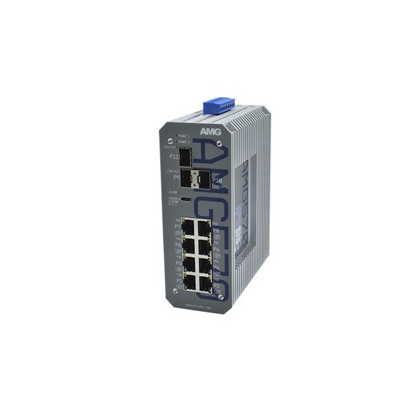 AMG AMG570-8GAT-3S-P240 AMG. Interruptor industrial L2 + Managable 8x Giga RJ45 Poe 30 W 3x Giga SFP DIN / PAREDE FARELL 48VDC. 