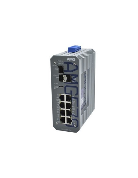AMG AMG570-8GAT-3S-P240 AMG. Interruptor industrial L2 + Managable 8x Giga RJ45 Poe 30 W 3x Giga SFP DIN / PAREDE FARELL 48VDC. 