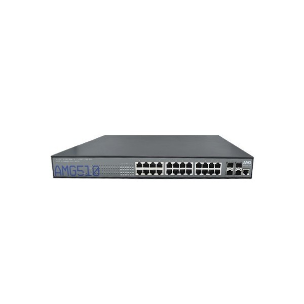 Amg amg510-24gat-4xs-p46 AMG. Comercial Interruptor L2 + 24x GB PoE + (máx 460W max) 4x 100m / 1/25 / 10GSFP 1U Rack 19 "230VAC.
