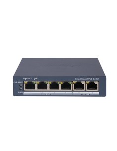 Acquistare HIKVISION BASIC DS-3E1506P-EI HIKBASIC. Switch PoE a 4 porte in rame 10/100/1000 + 2 RJ45 Gigabit. PoE max 60W (30W