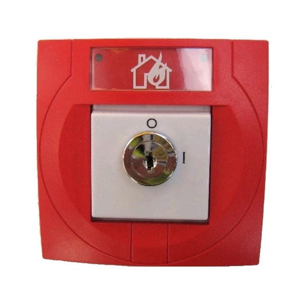 Gent s4-34807 gent. Botão manual com chave para sistemas analógicos de vigilon. Cor vermelha