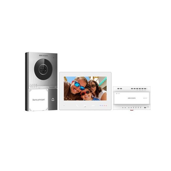 Acheter HIKVISION BASIC DS-KIS705EY HIKBASIC. Kit visiophone 2 fils avec moniteur tactile 7" et platine extérieure 2 MP (en sail