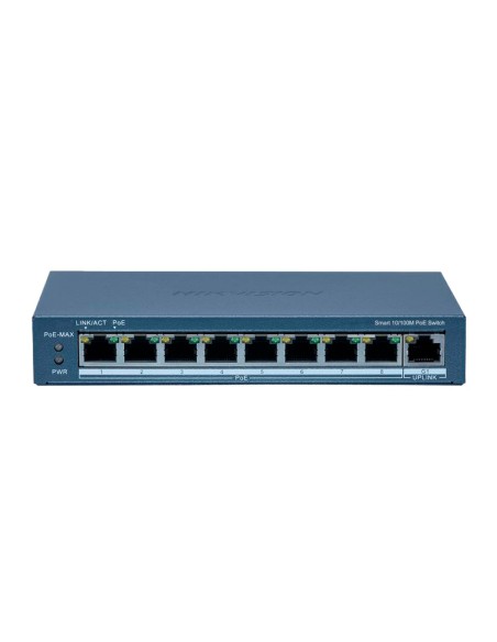Comprar HIKVISION DS-3E1309P-EI Hikvision Switch PoE Gestionable - 8 puertos PoE 802.3af/at + 1 Uplink RJ45 - 8 RJ45 10/100 Mbps