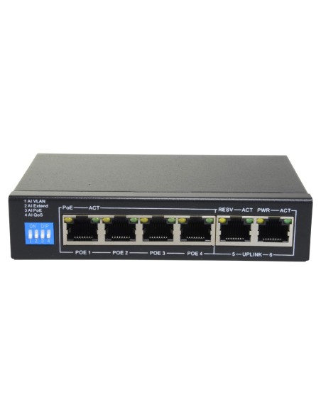 Comprar SAFIRE SF-SW0604POE-60 Switch PoE - 4 puertos PoE + 2 Uplink RJ45 - Velocidad hasta 100 Mbps en todos los puertos - Hast