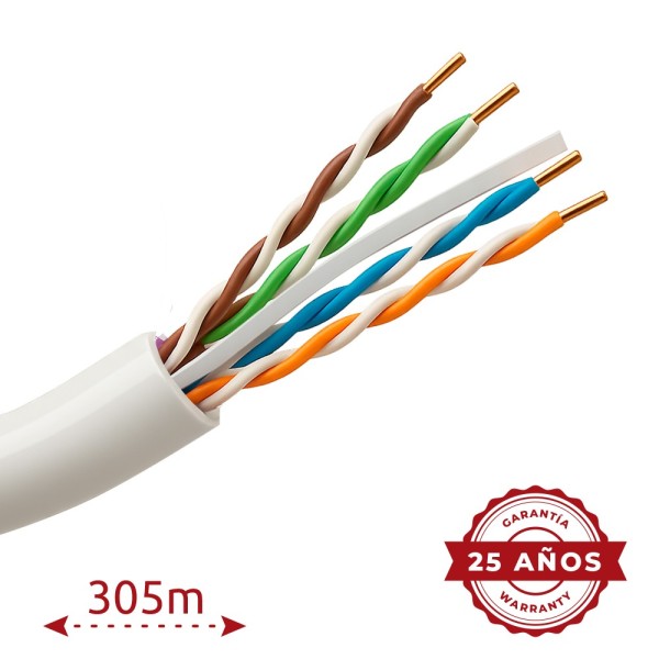 Safire UTP6-300-BC-exterior-White UTP Cabo ao ar livre - Categoria 6 - Em conformidade com o teste de fluke de 90m - motorista O