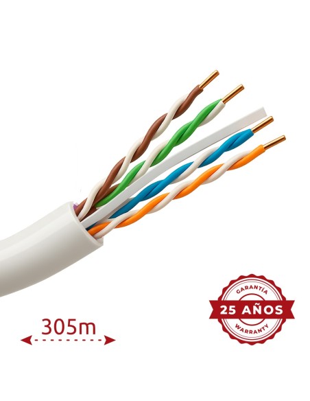 Comprar SAFIRE UTP6-300-BC-OUTDOOR-WHITE Cable UTP rígido de exterior - Categoría 6 - Cumple con 90m Fluke test - Conductor OFC,