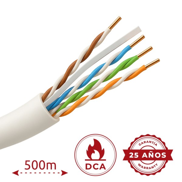 Comprar SAFIRE UTP6A-500-H-DCA Safire cable UTP Categoría 6A - Conductor OFC,100% cobre - Diámetro 23 AWG-0,55mm - Certificado C