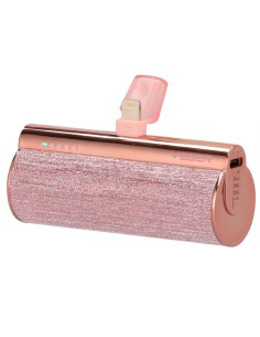 Vger VG-W0573P-R Mini Banco de Energia com LED Let - Capacidade 5000mAh - Entrada USB-C - Conector de Lightning Exit - Carga 1