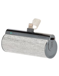 Vger VG-W0573P-S Veger Mini Bank com LED Let - Capacidade 5000mAh - Entrada USB-C - Lightning Connector Exit - Carga 1