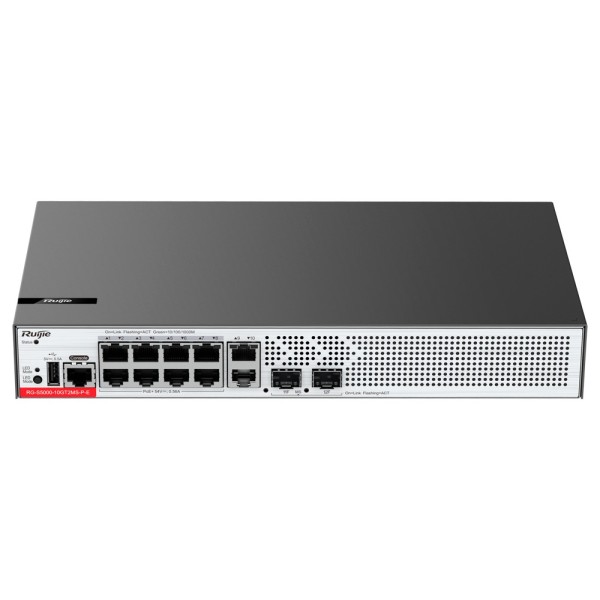Comprar RUIJIE EBG WIS-S5000-10GT2MS-P-E WIS Switch PoE Cloud Gestionable L2+ - 10 puertos RJ45 GE + 2 puertos SFP 2.5Gigabit - 