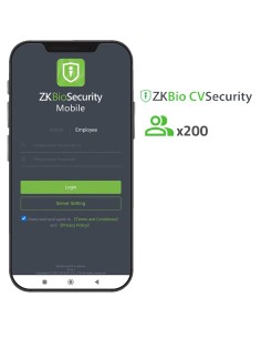 Comprar ZKTECO ZK-SOF-BIOCV-MBAPP-200EMP Licencia APP de ZKBio CVSecurity - Capacidad 200 usuarios - Apertura con códigos QR din