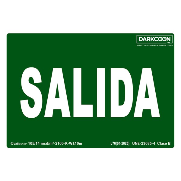 Comprar VALLEUNION E-310 Señal Salida fotoluminiscente, homologada Clase B.