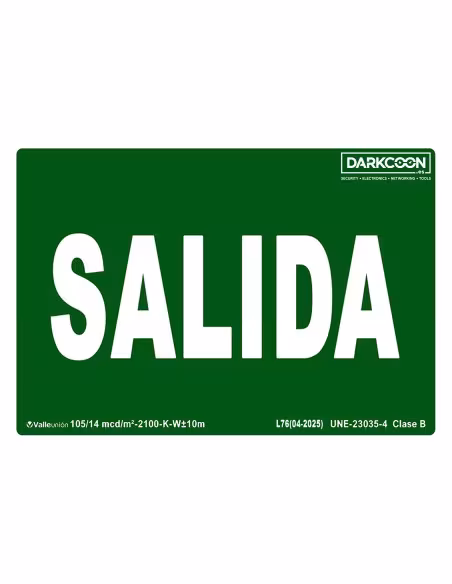 Comprar sinal de saída fotoluminescente VALLEUNION E-310, homologada Classe B.