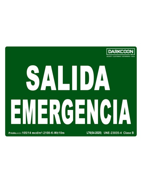 Comprar VALLEUNION E-316 Señal Salida Emergencia fotoluminiscente, homologada Clase B.