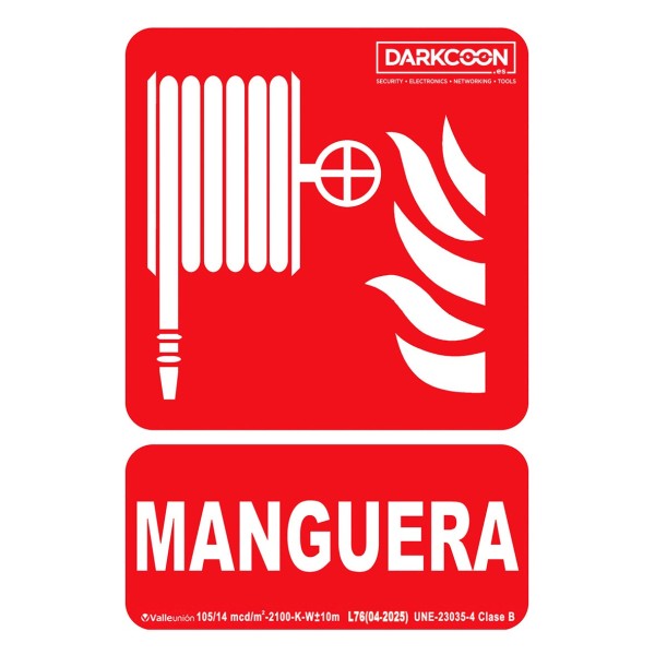 Comprar VALLEUNION P-149 Señal BIE manguera contra incendios fotoluminiscente, homologada Clase B.