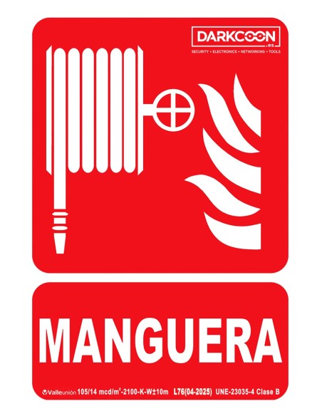 Comprar VALLEUNION P-149 Señal BIE manguera contra incendios fotoluminiscente, homologada Clase B.