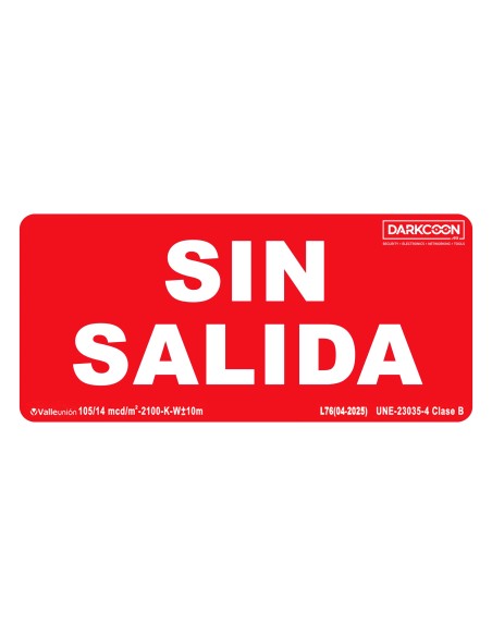 Comprar VALLEUNION P-188 Señal Sin Salida fotoluminiscente, homologada Clase B.