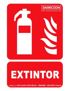 Acheter **VALLEUNION P-212** – panneau **« Extincteur contre incendie »** photoluminescent, **homologué Classe B**.