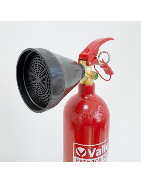 Comprar VALLEUNION VU-2-CO2 Extintor CO2 2Kg Dióxido Carbono, eficacia 334B con soporte pared. Certificado, homologado y marcado