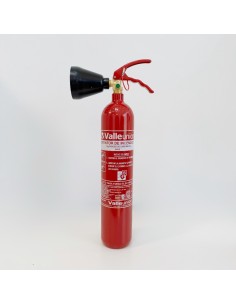 Comprar VALLEUNION VU-2-CO2 Extintor CO2 2Kg Dióxido Carbono, eficacia 334B con soporte pared. Certificado, homologado y marcado
