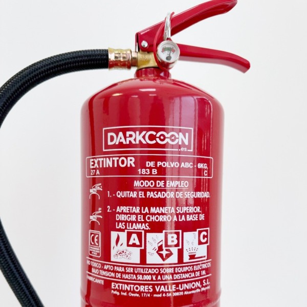 VALLEUNION VU-6-PP ABC-Pulverfeuerlöscher 6 kg, Löschleistung 27A/183B/C, mit Halterung und Kunststoffsockel kaufen. Zertifizier