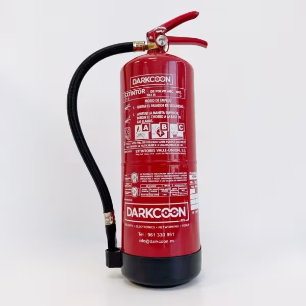 Comprar VALLEUNION VU-6-PP Extintor de pó ABC 6Kg eficácia 27A183BC com suporte e base de plástico. Certificado, homologado e ma