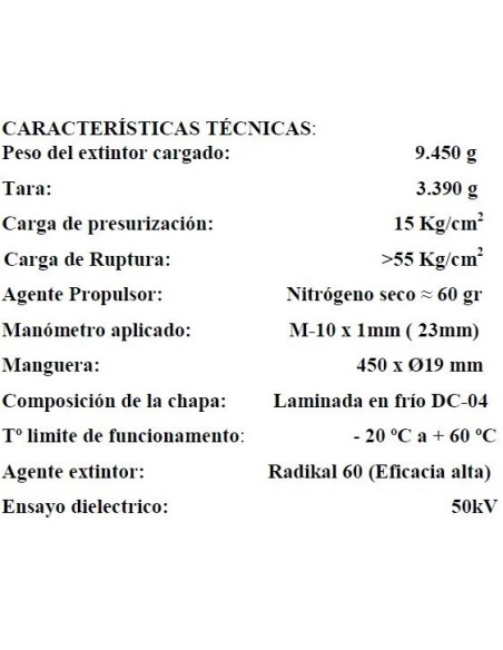 Comprar VALLEUNION VU-6-PP-AF Extintor polvo ABC 6Kg Alta Eficacia 34A233BC con soporte y base plástico. Certificado, homologado