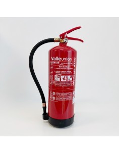 Acheter l’extincteur à poudre ABC VALLEUNION VU-6-PP-AF 6 kg, haute efficacité 34A233BC, avec support et base en plastique. Cert