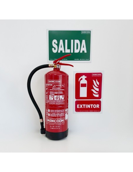 VALLEUNION VU-KIT-APARTAMENTO Kit extintor apartamento turístico vacacional. Extintor polvo ABC 6Kg + señal extintor y salida